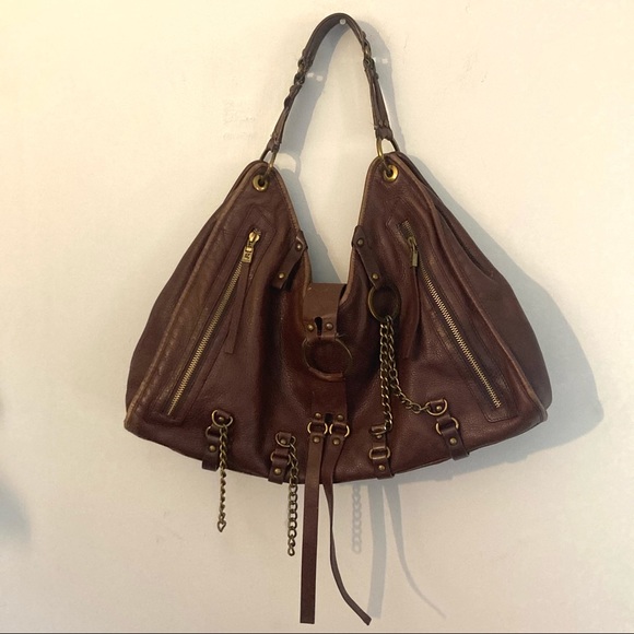 Cole Haan G Series LG Leather Hobo Bag with Chain Details FINAL SALE - Picture 2 of 8